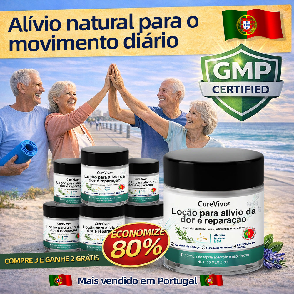 Loção Analgésica e Restauradora CureVivo®🐰Para dores musculares, articulares e nervosas（葡萄牙）