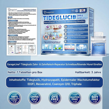 GarageLine®🦷 Tideglusib Zahn- & Zahnfleisch-NanoRepair Auflösende Whitening-Streifen ✨ (Unterstützt die Zahnreparatur und hilft, Zahnfleischbeschwerden sowie andere häufige Mundprobleme zu lindern)